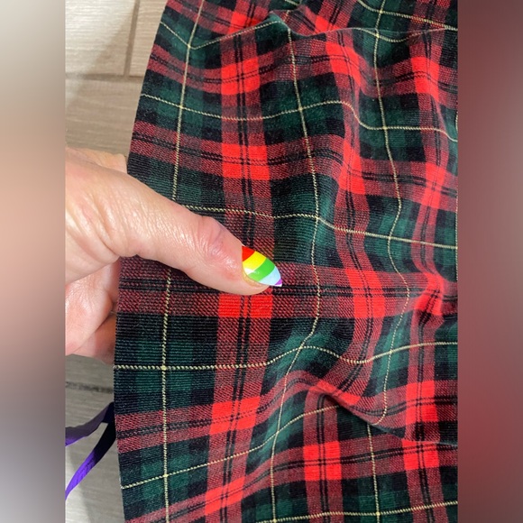 Vintage Susan Bristol Red Plaid Corduroy Midi Skirt – Size 8 Made in USA - Picture 4 of 6